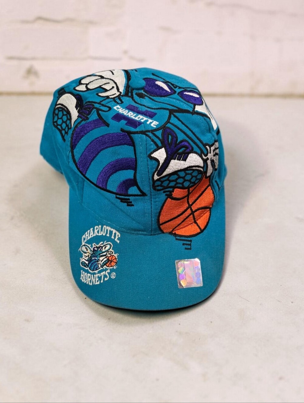 Vintage 90s Charlotte Hornets The Game Big Logo Snapback Hat